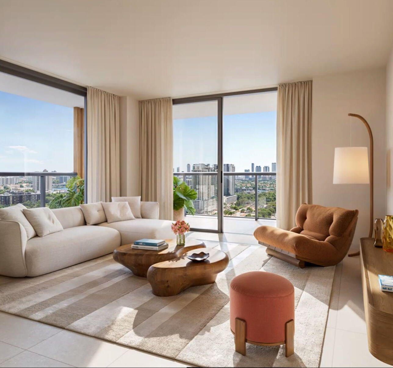 The William Lobby – Modern Elegance & Welcoming Design Spacious and stylish lobby of The William in North Miami Beach with contemporary design, natural light, and curated artwork.